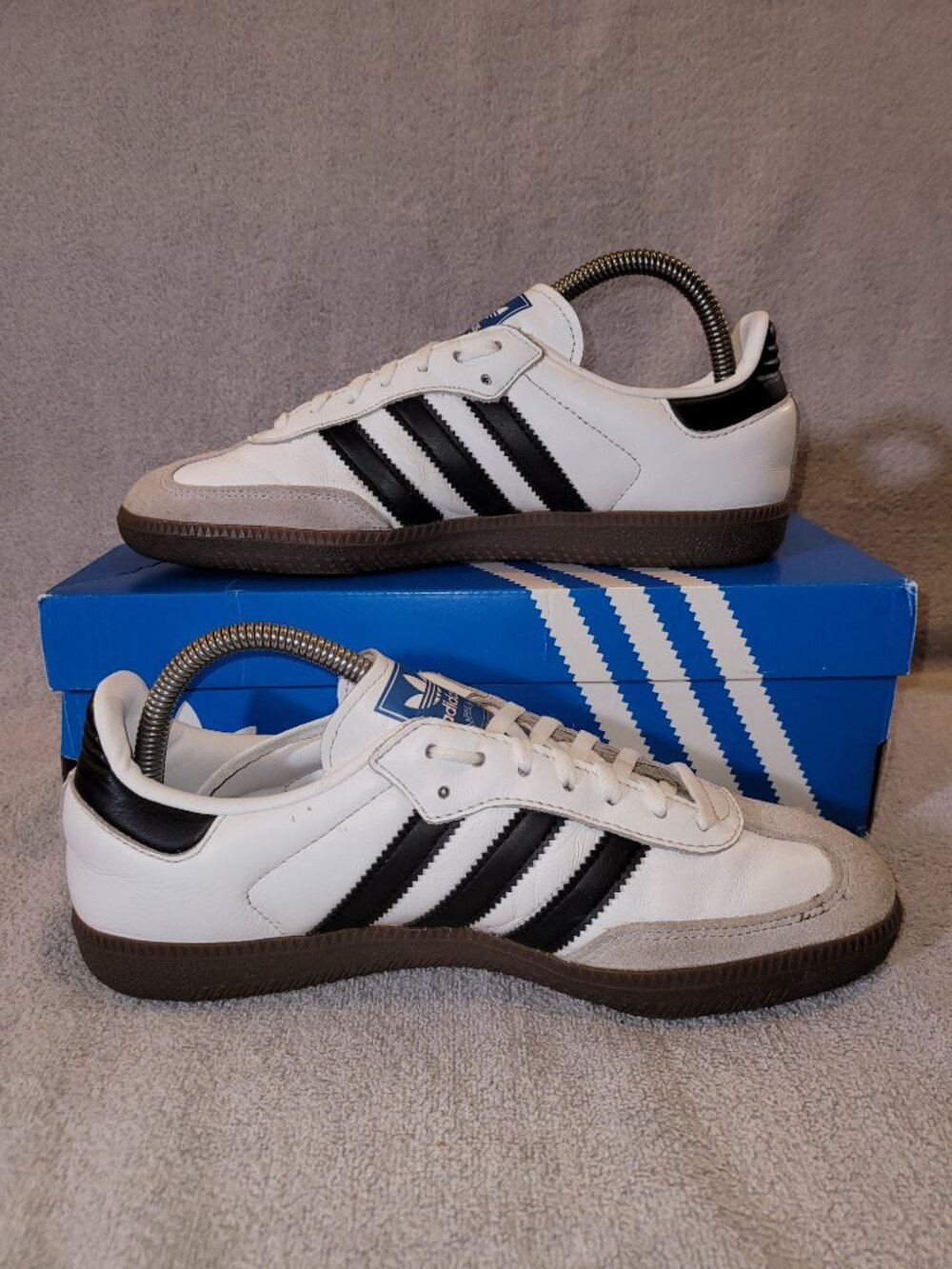 Adidas Samba OG J IE3675 Youth Size 7 White Black Brown Gum Sole Sneakers - Picture 2 of 14